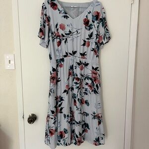 J.Jill Flutter Sleeve V-Neck Midi Sundress
